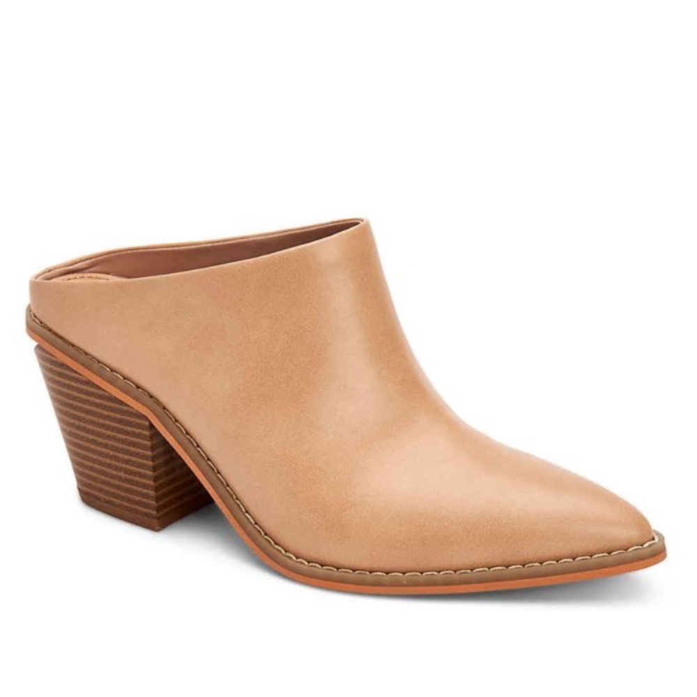 NIB BCBGeneration Demi Mule Dressy Stacked Heel bootie Sz 7.5